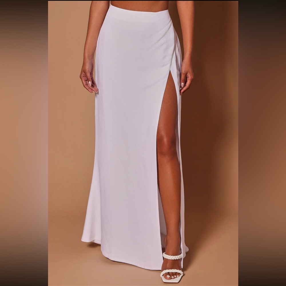 Marissa Linen Maxi Skirt - White
